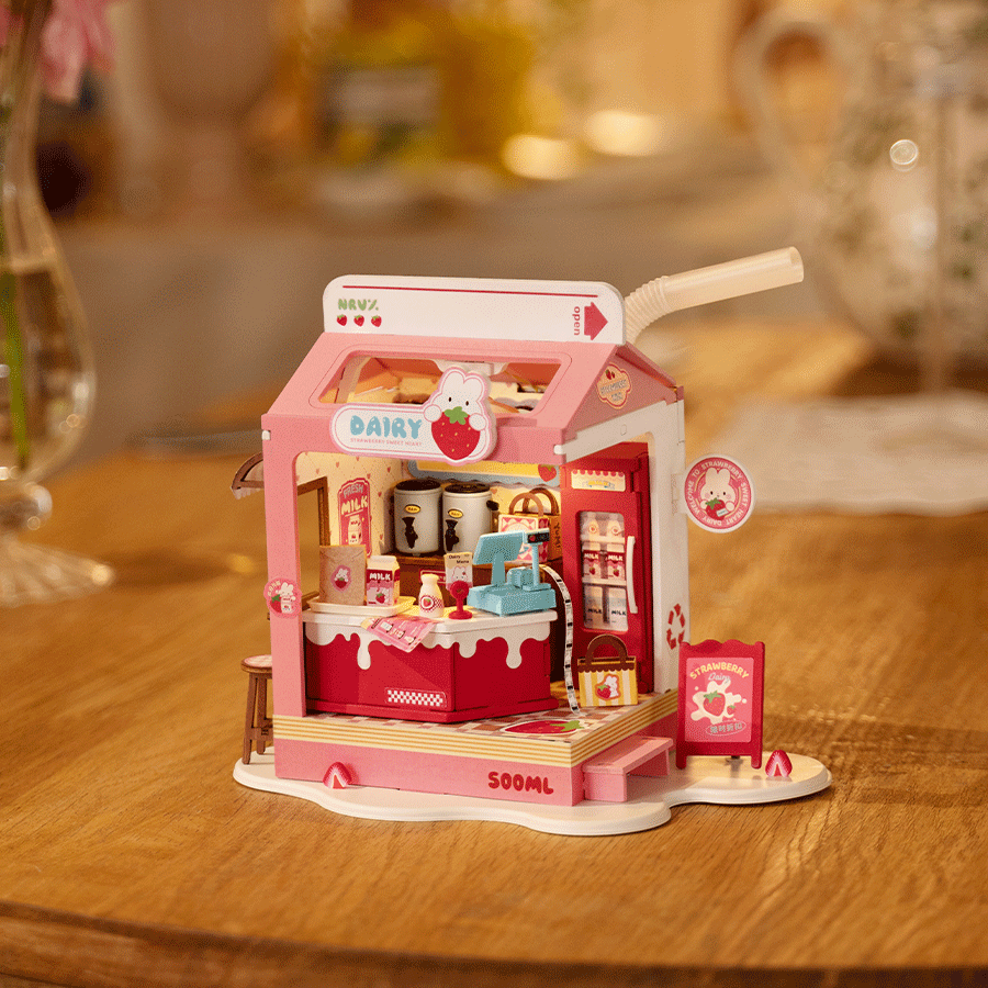 Kit -Strawberry Milk Box - Rolife Robotime