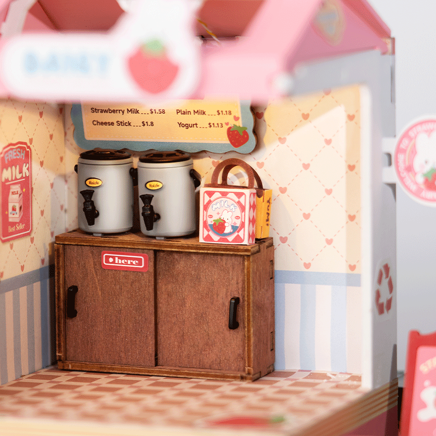 Kit -Strawberry Milk Box - Rolife Robotime
