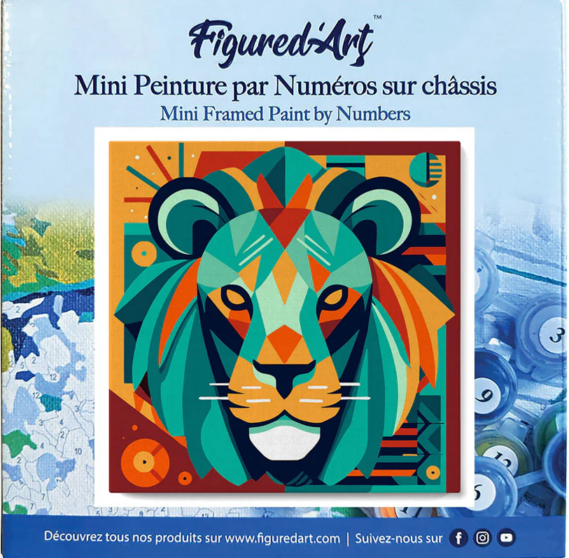 Pintar Por Números -León Art Déco- Bastidor 20 x 20 cm. Figured´Art