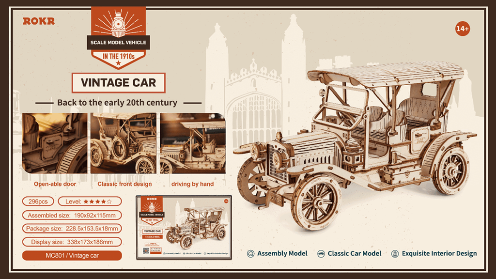 Kit Modelo Mecánico -Vintage Car- Rokr Robotime