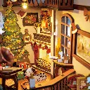 Kit Diorama Book Nook Librería -Christmas Indoor Scene- Rolife Robotime