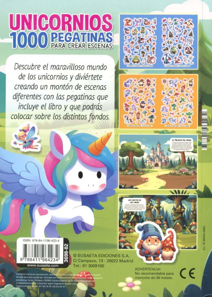 Unicornios. 1000 pegatinas para crear escenas- Susaeta Ediciones