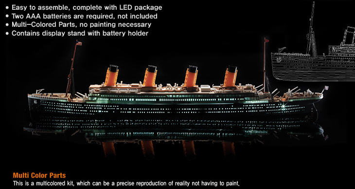 Barco 1/700 RMS Titanic Iluminación Led Academy