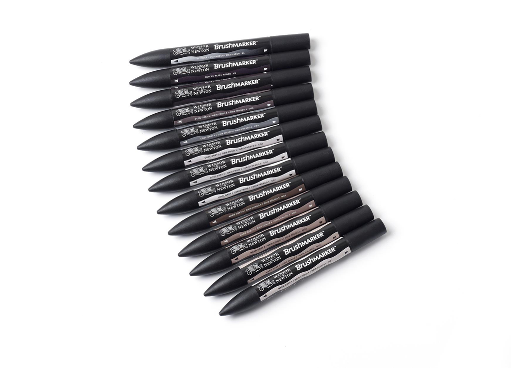 Set 12+1 Rotuladores Gama Grises Brushmarker