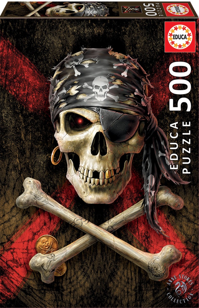 Puzzle 500 piezas -Calavera Pirata- Educa