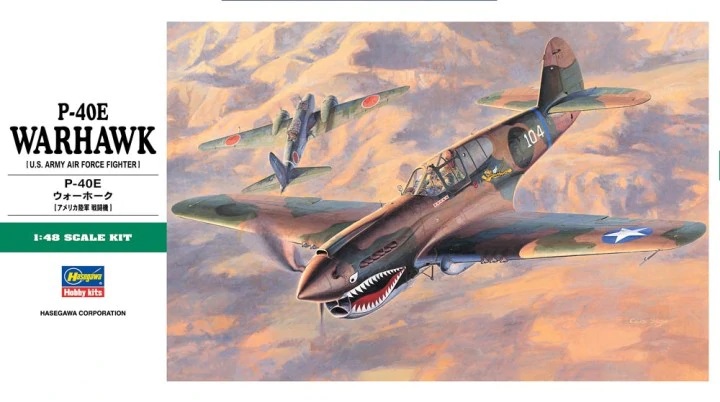 Avión 1/48 -P‐40E Warhawk- Hasegawa