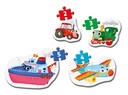 Puzzles Progresivos 3+6+9+12 piezas -Medios de Transporte- Clementoni
