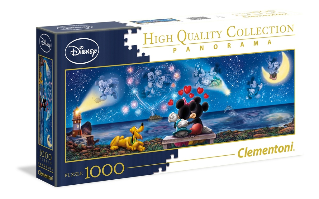 Puzzle 1000 piezas -Panorama: Mickey y Minnie- Clementoni