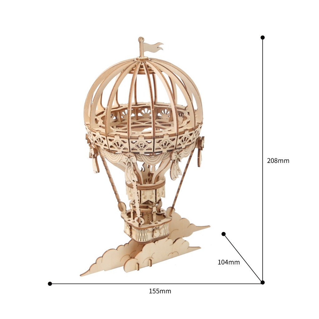 Set Construcción Madera -Globo Aerostático- Robotime