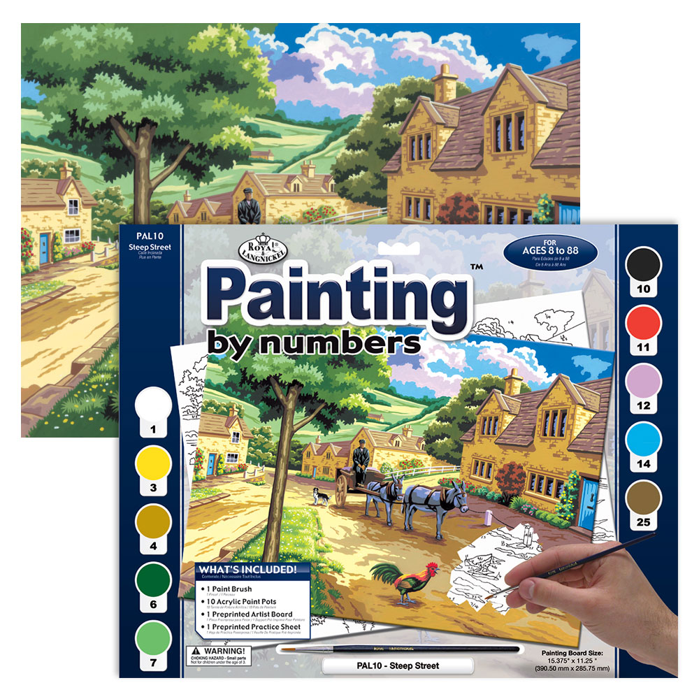 Pintar Por Números 32,4 x 40 cm. -Calle Empinada- Royal & Langnickel