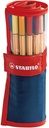  Estuche Rollerset de 25 Rotuladores Punta Fina 88 Stabilo