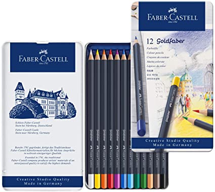 Estuche Metal Lápiz Dibujo Goldfaber 12 pzs. Creative Studio Faber-Castell