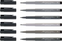 Estuche 6 Rotuladores -Tonos Grises- Pitt Artist Pen Brush Faber-Castell (copia)