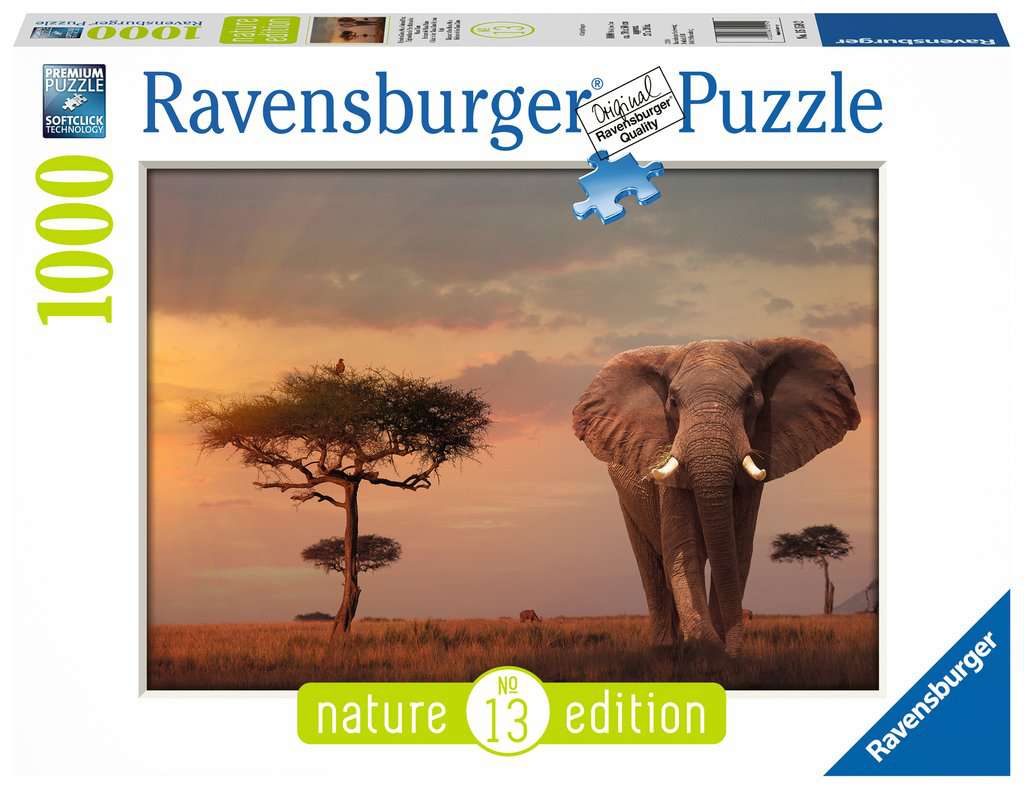 Puzzle 1000 piezas -Elefante de los Masai Mara- Ravensburger