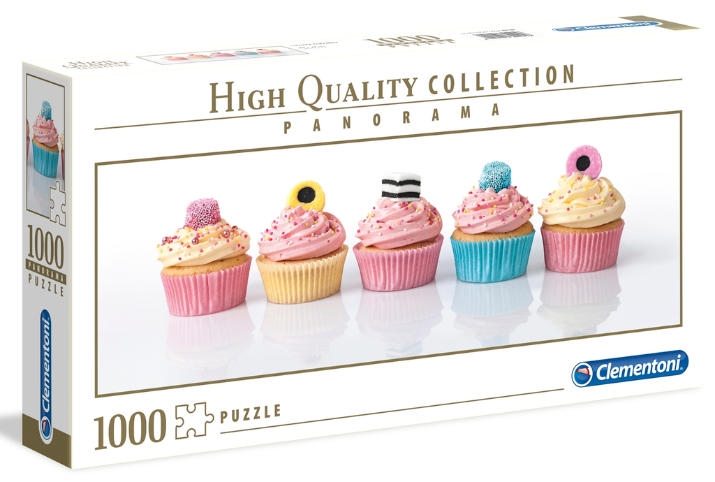 Puzzle 1000 piezas -Panorama: Cupcakes Likor- Clementoni