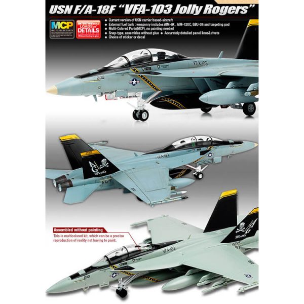 Avión 1:72 -USN F/A-18F "Jolly Rogers"- Academy