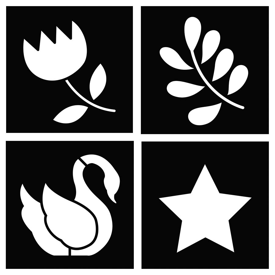 Set 12 Plantillas Stencil 9 x 9 cm. -Lovely Swan- Artemio