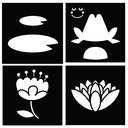 Set 12 Plantillas Stencil 9 x 9 cm. -Lovely Swan- Artemio