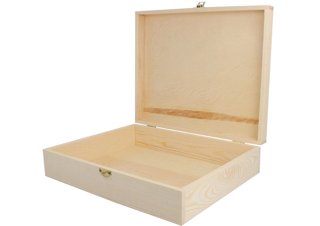 Caja Madera Pino con Cierre 32 x 26 x 8 cm.