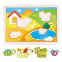 Puzzle Encajable Madera -Pepe & Friends 3 en 1- Hape