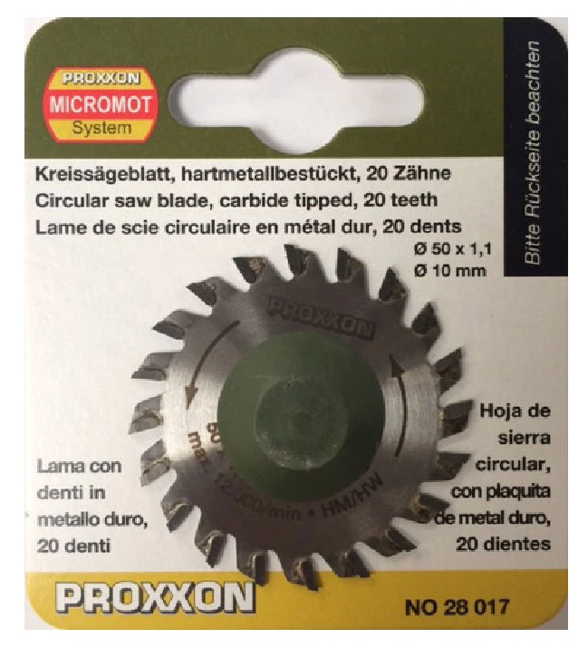 Hoja Sierra Circular 50 mm. 28Z para Sierra KS-230 Proxxon