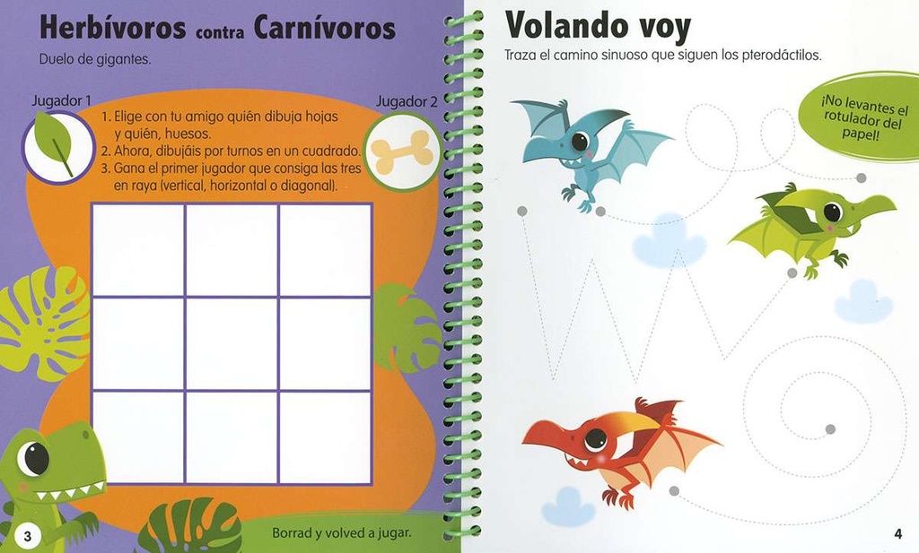 Juega, Escribe y Borra -Dinosaurios- Susaeta Ediciones