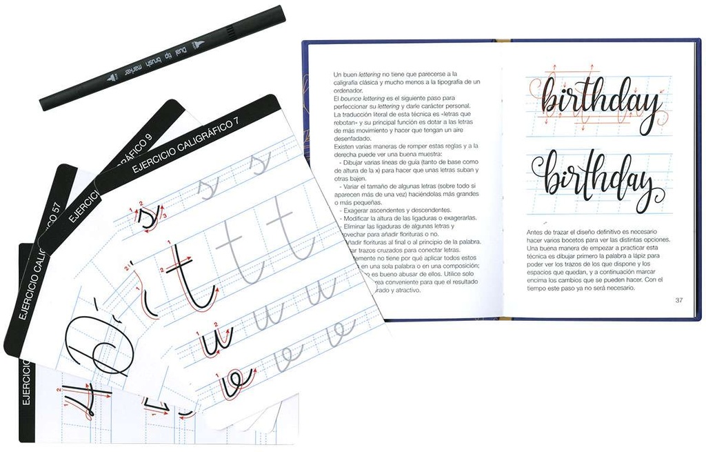 Aprende Lettering -Fichas de Caligrafía y Plantillas- Ediciones Tikal