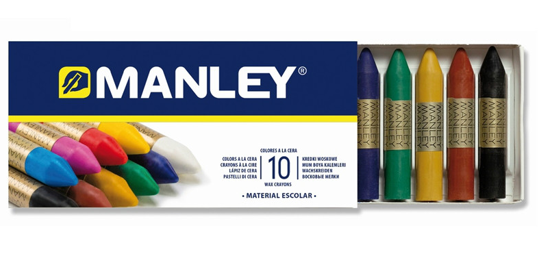 Estuche Ceras 10 Colores Manley