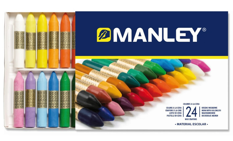 Estuche Ceras 24 Colores Manley