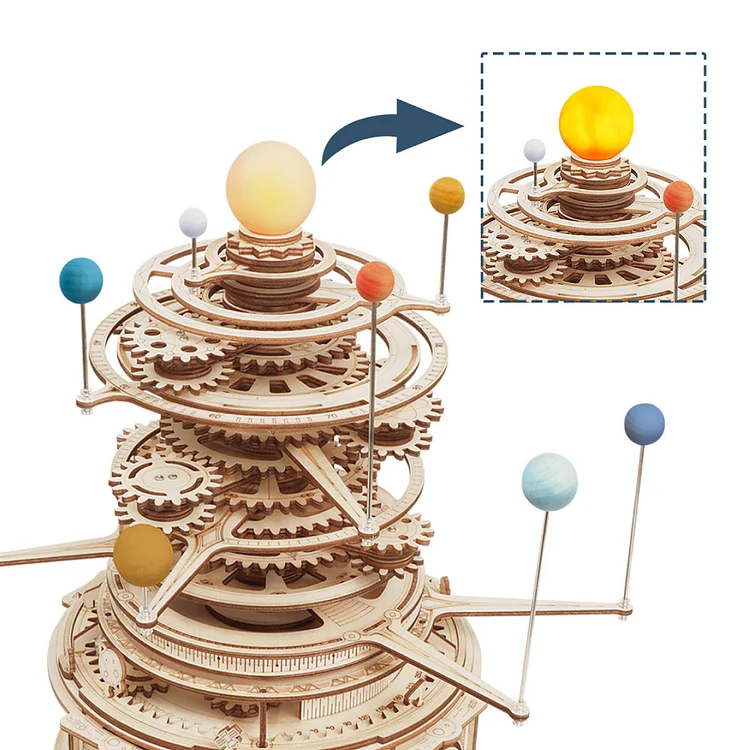 Kit Modelo Mecánico Madera -Planetario- Robotime