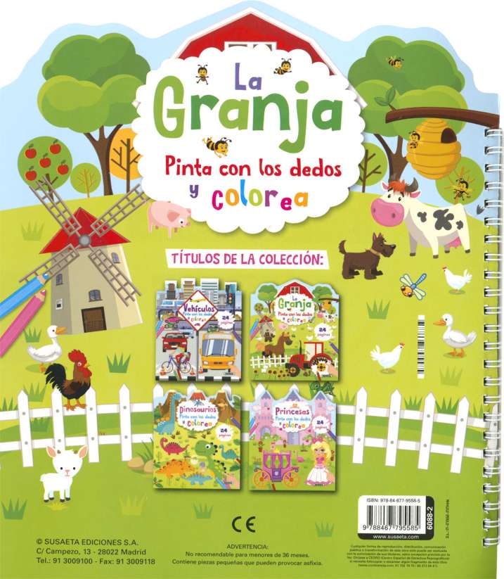 Pinta con los Dedos: La Granja - Susaeta Ediciones