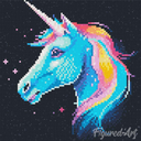 Pintar con Diamantes -Unicornio Neón- Bastidor 25 x 25 cm. Figured´Art