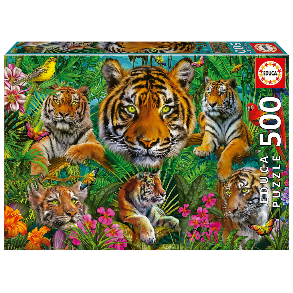 Puzzle 500 piezas -Jungla de Tigres- Educa