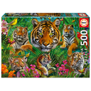 Puzzle 500 piezas -Jungla de Tigres- Educa