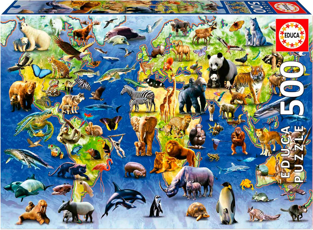 Puzzle 500 piezas -Especies en Peligro de Extinción- Educa