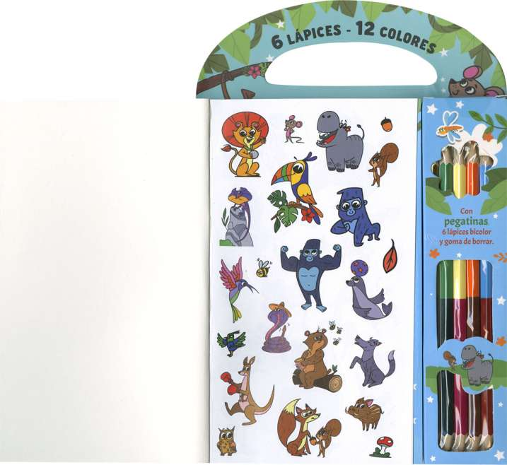 6 Lápices, 12 Colores -Animales- Susaeta Ediciones