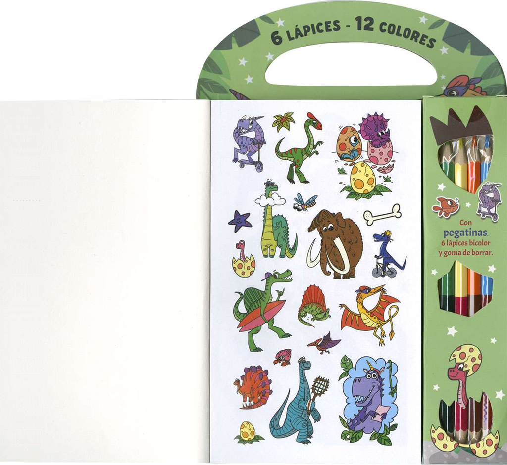 6 Lápices, 12 Colores -Dinosaurios- Susaeta Ediciones