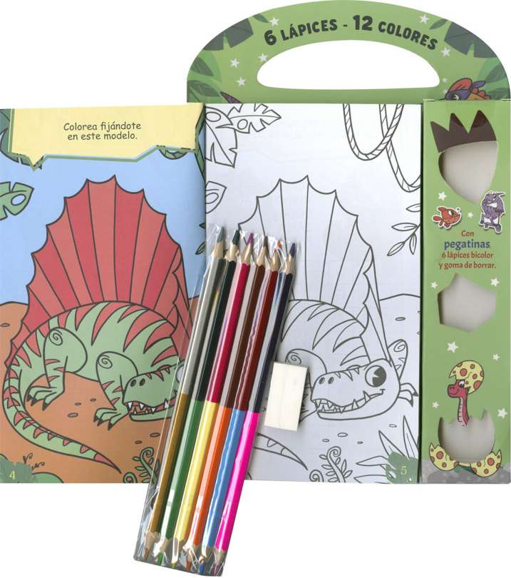 6 Lápices, 12 Colores -Dinosaurios- Susaeta Ediciones
