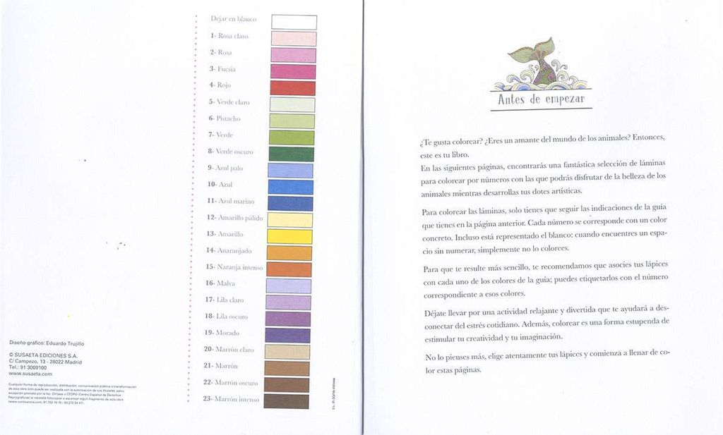 Colorea Por Números -Animales- Susaeta Ediciones