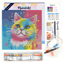Pintar con Diamantes -Gato Pop Art- Bastidor 25 x 25 cm. Figured´Art