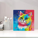Pintar con Diamantes -Gato Pop Art- Bastidor 25 x 25 cm. Figured´Art