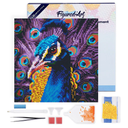 Pintar con Diamantes -Pavo Real- Bastidor 25 x 25 cm. Figured´Art