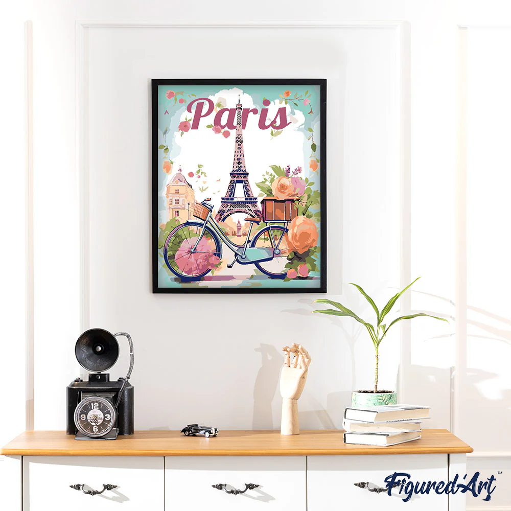 Pintar Por Números -Viaje a París Florido- Bastidor 40 x 50 cm. Figured´Art