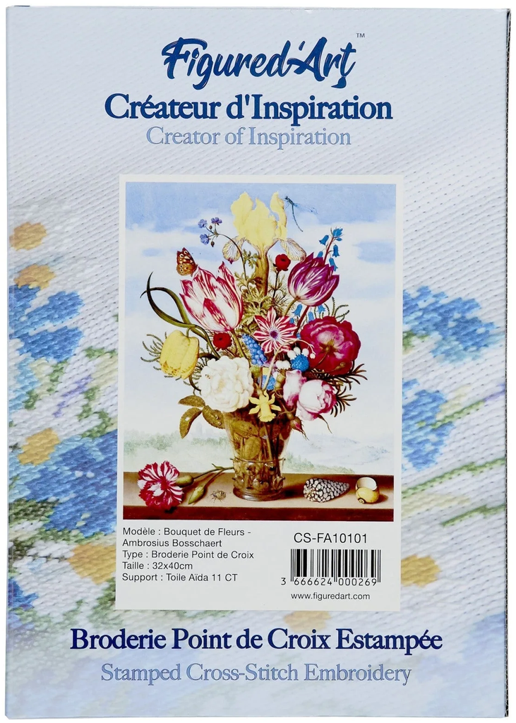 Set Punto de Cruz -La Dama en el Jardín, Monet- 32 x 40 cm. Figured´Art