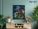 Pintar con Diamantes -Ola a la Puesta de Sol- Bastidor 40 x 50 cm. Figured´Art