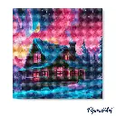 Pintar con Diamantes -Casa bajo el Cielo de la Aurora- Bastidor 25 x 25 cm. Figured´Art