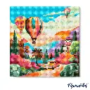 Pintar con Diamantes -Globos sobre el Valle- Bastidor 25 x 25 cm. Figured´Art