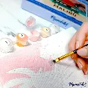 Pintar Por Números -Pajarito en Rama- Bastidor 20 x 20 cm. Figured´Art