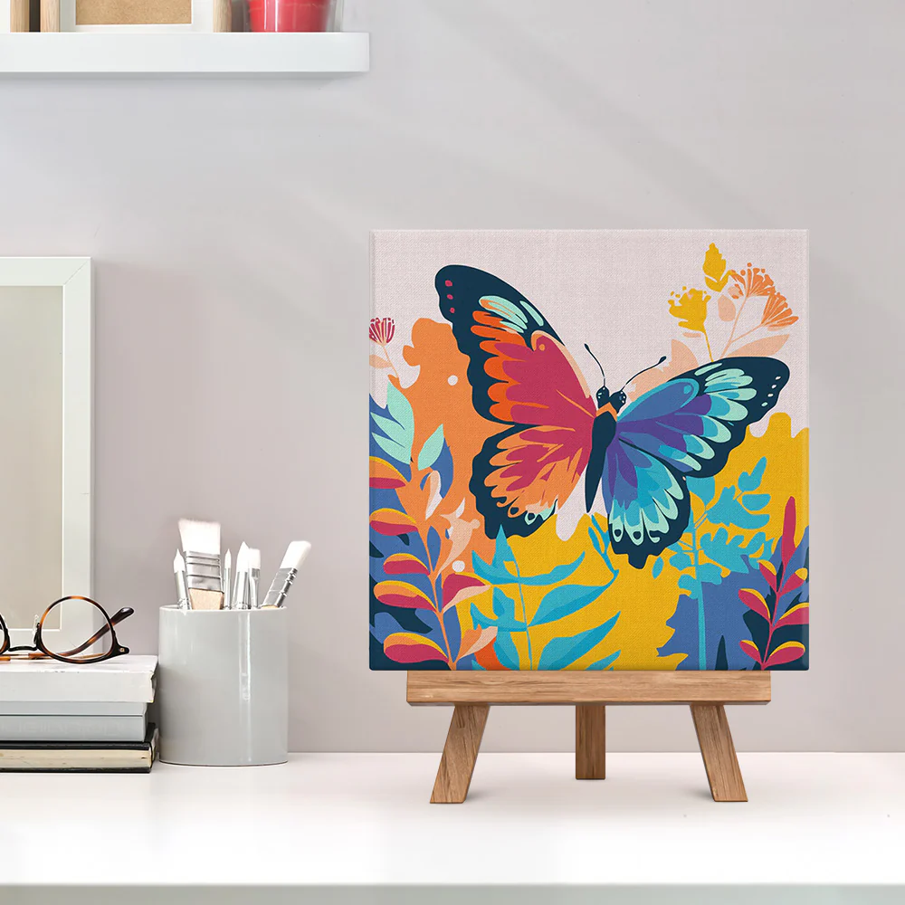 Pintar Por Números -Mariposa Tropical- Bastidor 20 x 20 cm. Figured´Art
