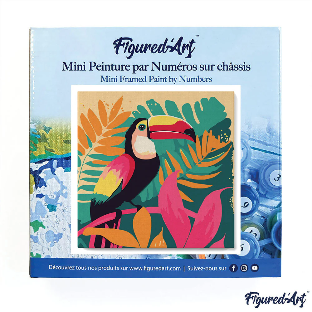 Pintar Por Números -Tucán Tropical- Bastidor 20 x 20 cm. Figured´Art